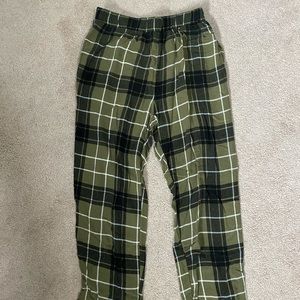 Plaid Soft Pants with Elastic Waist